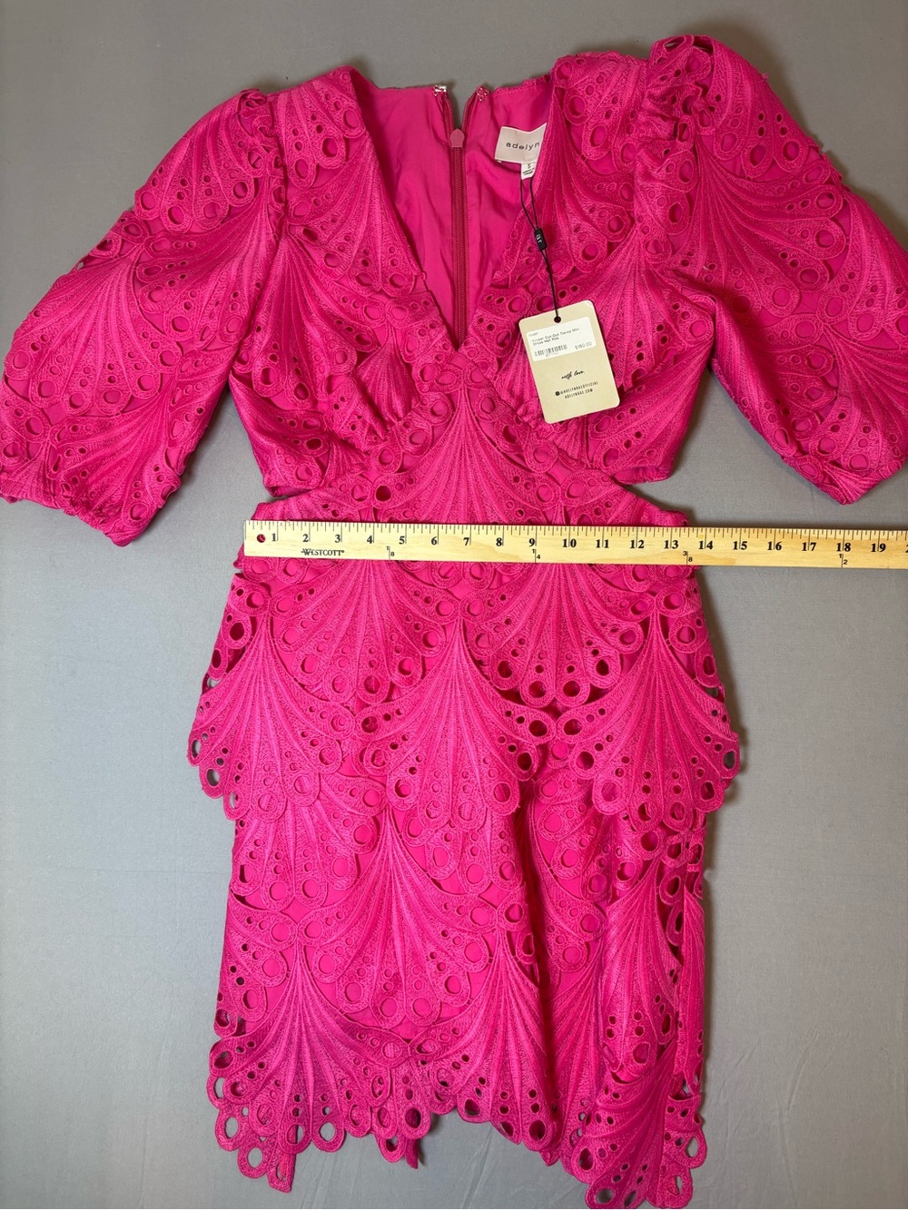 New with tags Elegant Fuchsia Lace Mini Dress by Adalyn Rea - Picture 9 of 9